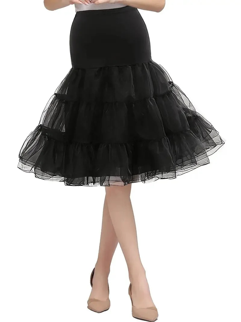 Women's Retro Tulle Petticoat Half Slip Tutu Underskirt - Various Colors