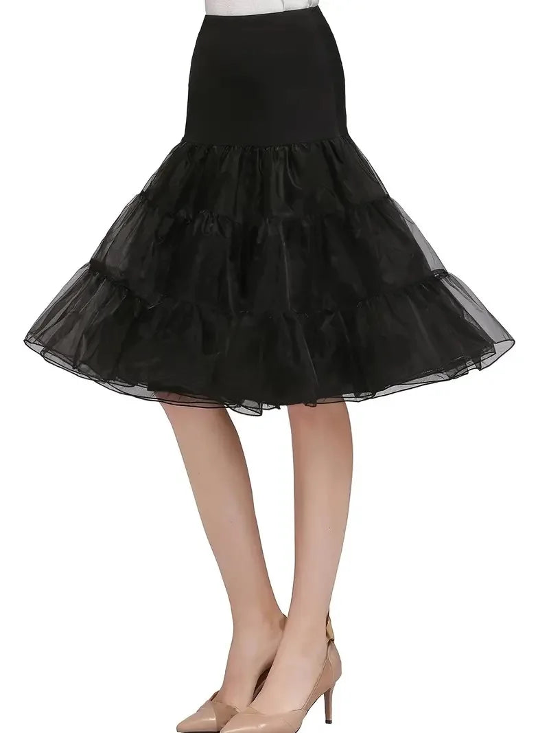 Women's Retro Tulle Petticoat Half Slip Tutu Underskirt - Various Colors