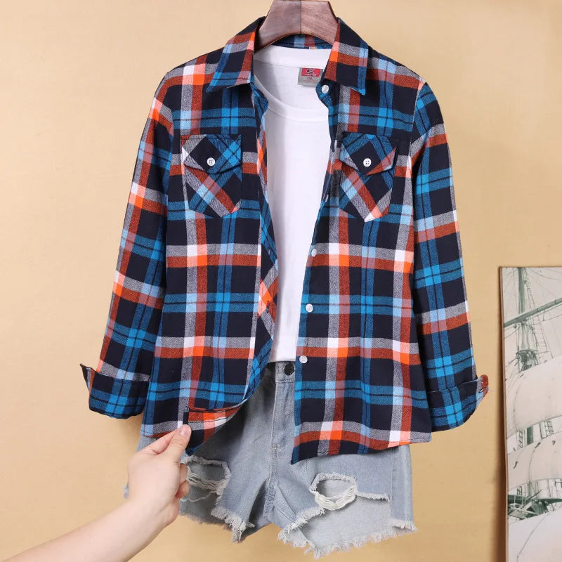 Casual Long Sleeve Chequered Shirt - Various Colors