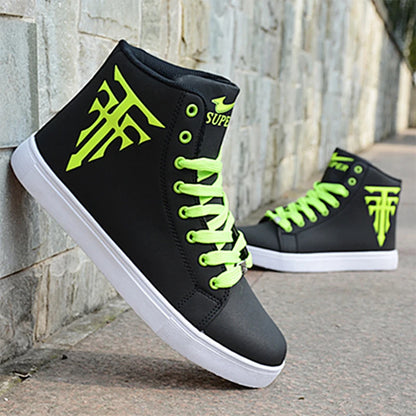 Men's High-Top Lace-Up Vulcanized Sneakers