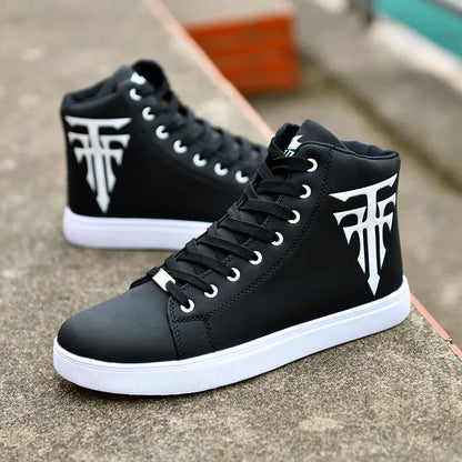 Men's High-Top Lace-Up Vulcanized Sneakers