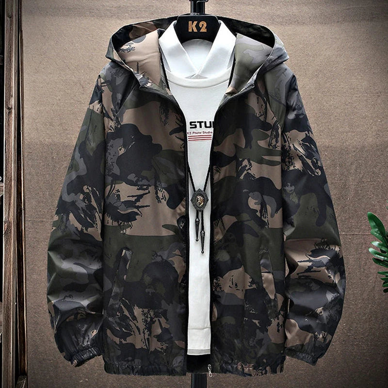 Men's Graffiti Hooded Zip-Up Jacket