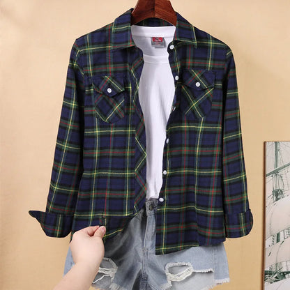 Casual Long Sleeve Chequered Shirt - Various Colors