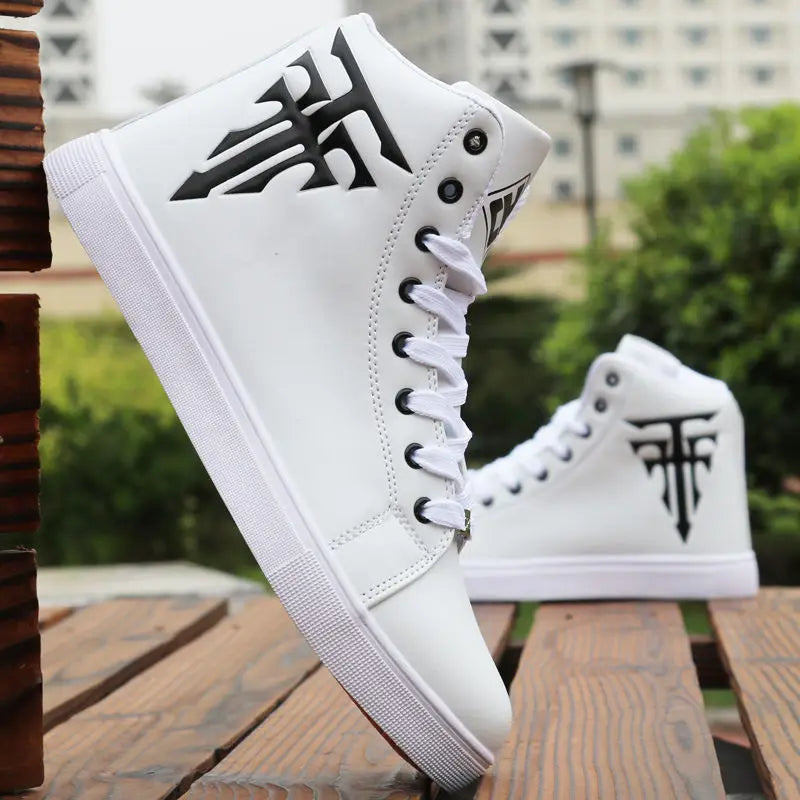 Men's High-Top Lace-Up Vulcanized Sneakers