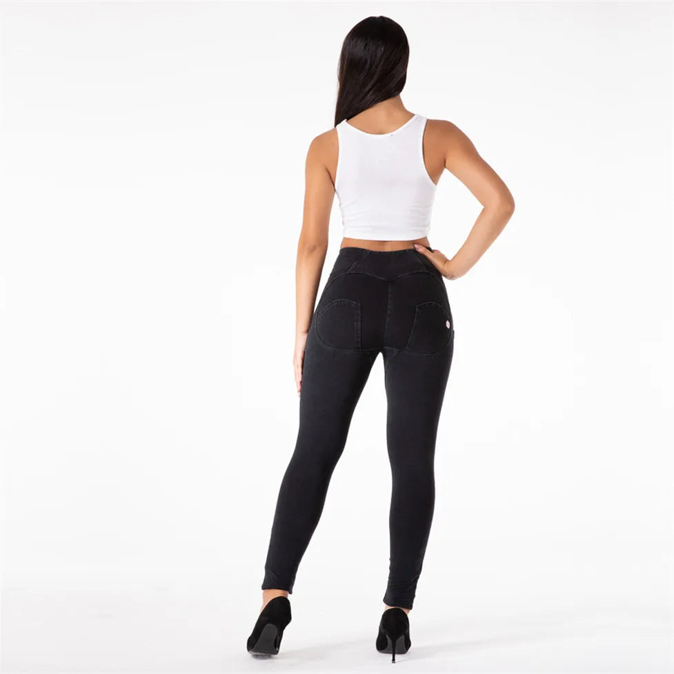 High Stretch Slim Fit Black Denim Jeans For Women