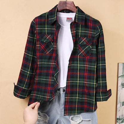 Casual Long Sleeve Chequered Shirt - Various Colors