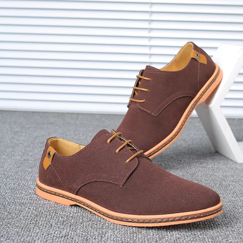 Men's Casual Faux Suede Lace-Up Shoes - Various Colors