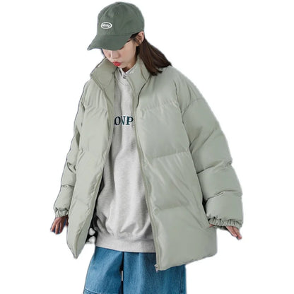 Unisex Thickened Parka Jacket with Stand Collar - Various Colors