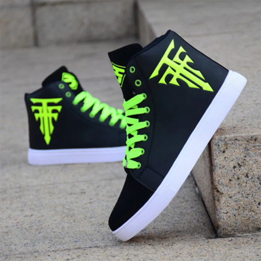 Men's High-Top Lace-Up Vulcanized Sneakers