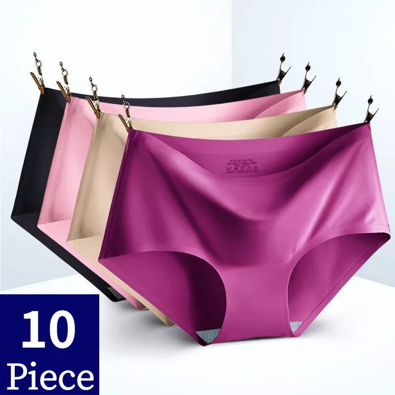 10-Piece Set of Women's Comfortable Silk Satin Briefs