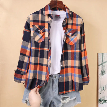 Casual Long Sleeve Chequered Shirt - Various Colors