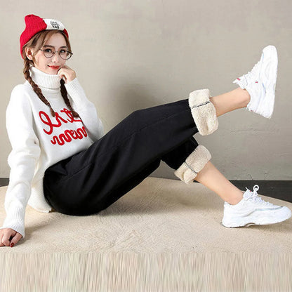 Women's Casual Style Thick Fleece Joggers - Various Colors