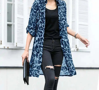 Women's Casual Leopard Print Cardigan - Various Colors