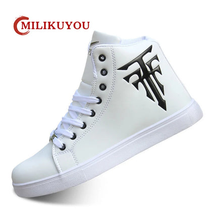 Men's High-Top Lace-Up Vulcanized Sneakers