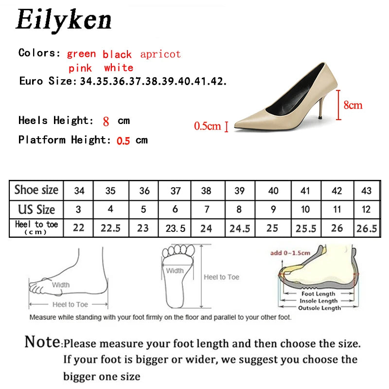 Eiyken Elegant Pointed Toe Slip-On High Heels for Women