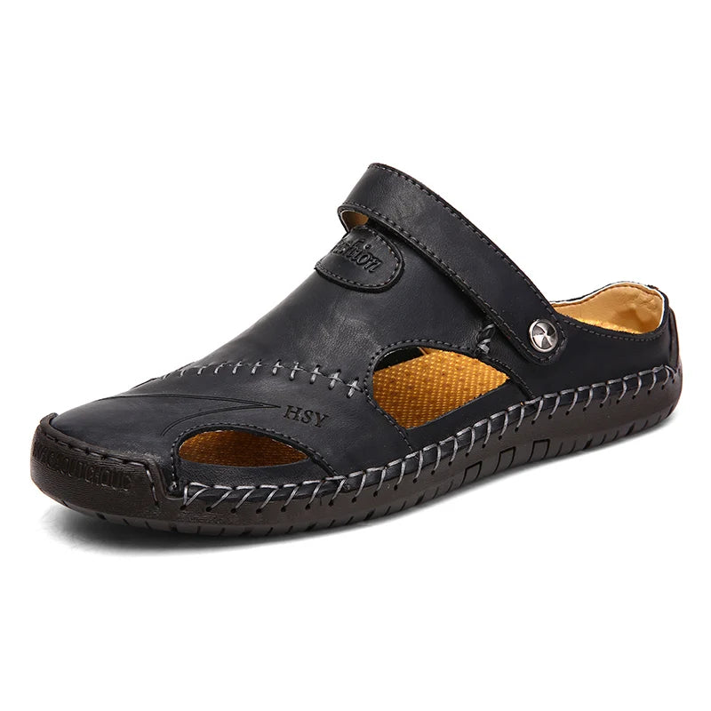 Classic Roman Sandals for Men in Faux Leather