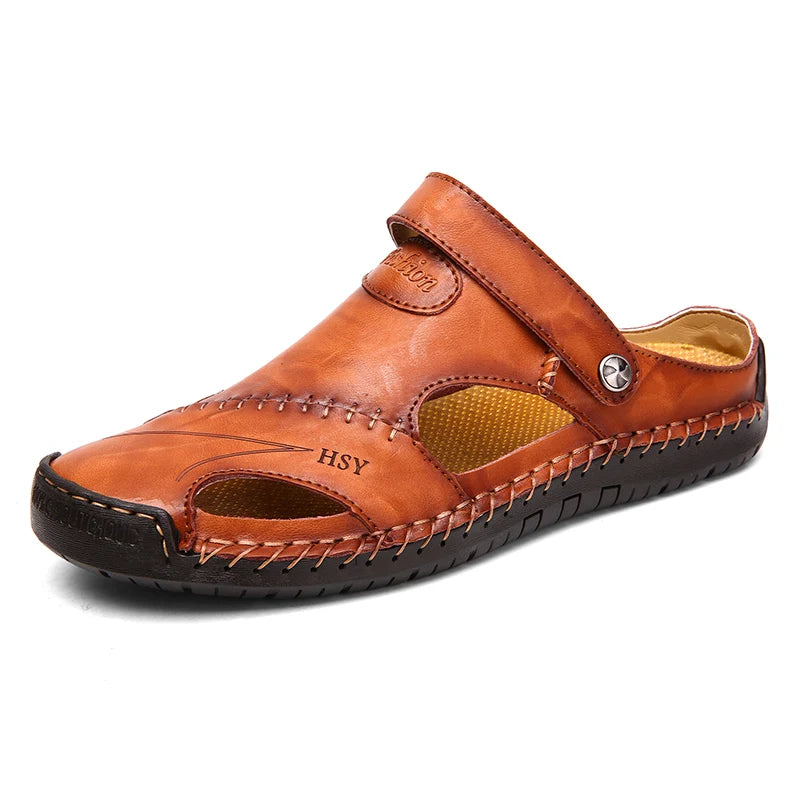 Classic Roman Sandals for Men in Faux Leather