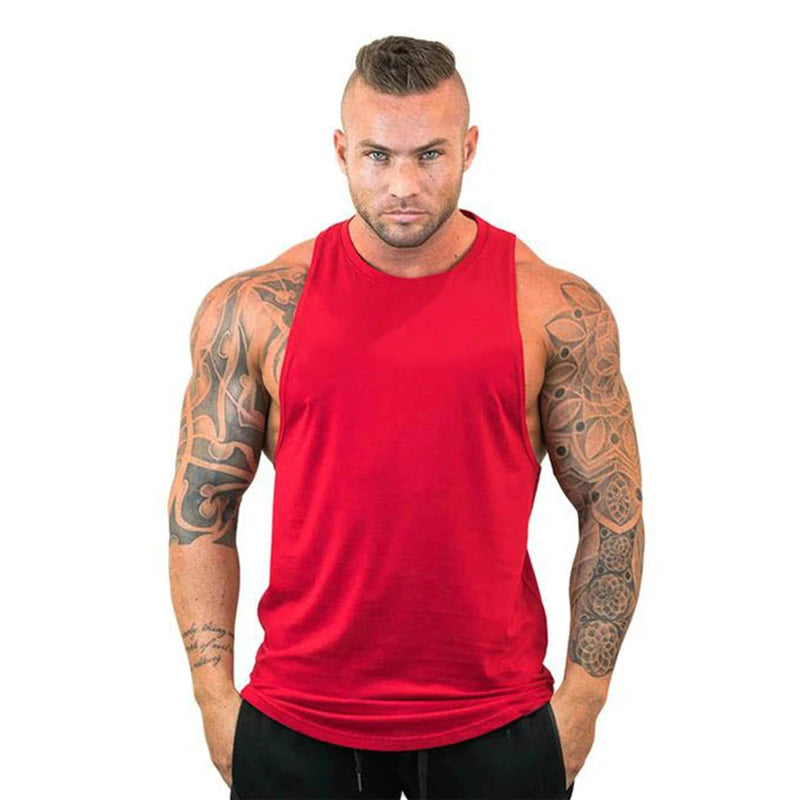 Men's Sleeveless Muscle Tank Top - Cotton Gym Vest