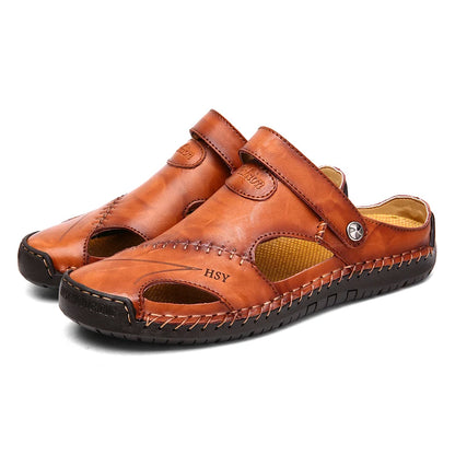 Classic Roman Sandals for Men in Faux Leather