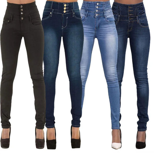 High Waist Stretch Skinny Jeans for Women