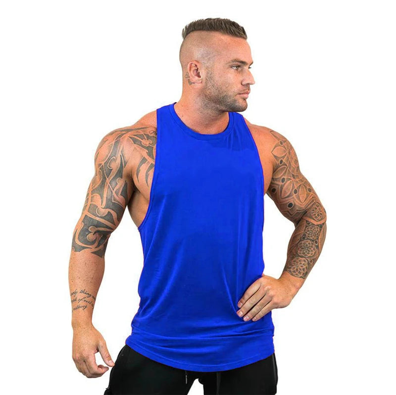 Men's Sleeveless Muscle Tank Top - Cotton Gym Vest