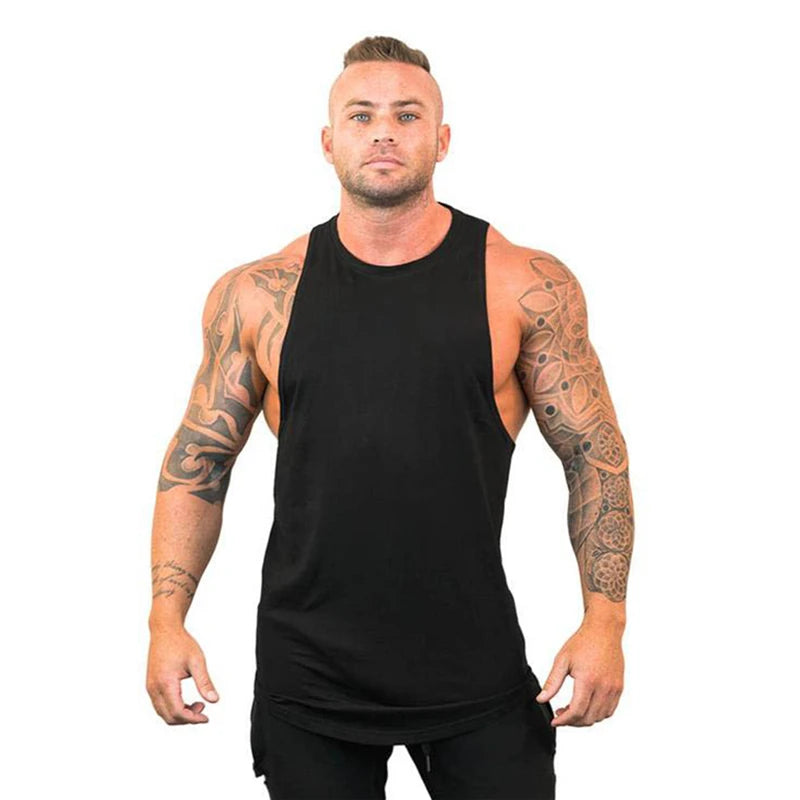 Men's Sleeveless Muscle Tank Top - Cotton Gym Vest