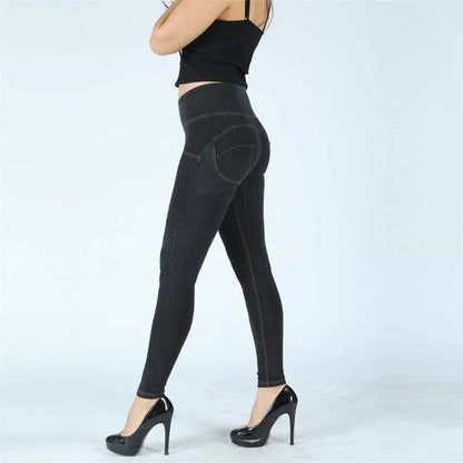 High Stretch Slim Fit Black Denim Jeans For Women