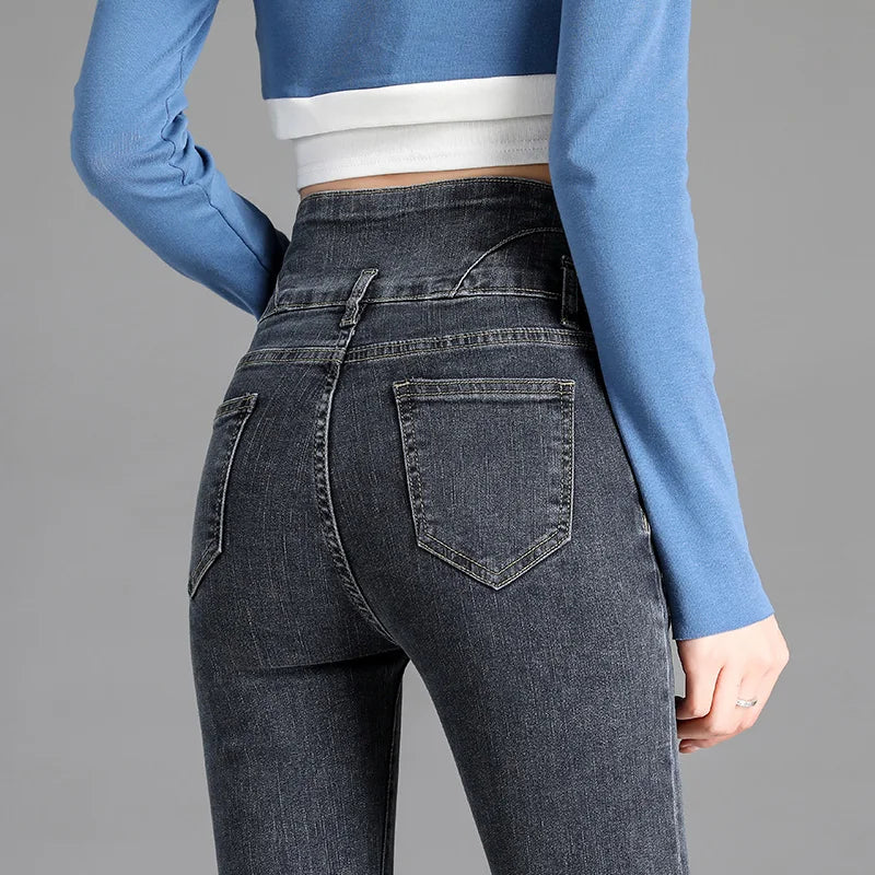 Women's Vintage High-Waisted Stretch Skinny Jeans