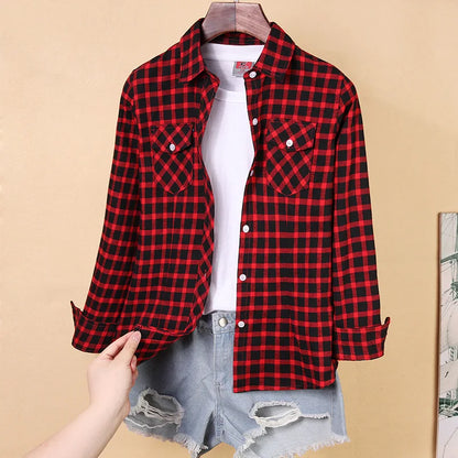 Casual Long Sleeve Chequered Shirt - Various Colors