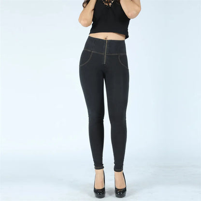 High Stretch Slim Fit Black Denim Jeans For Women