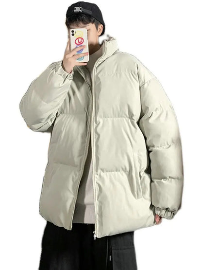 Unisex Thickened Parka Jacket with Stand Collar - Various Colors