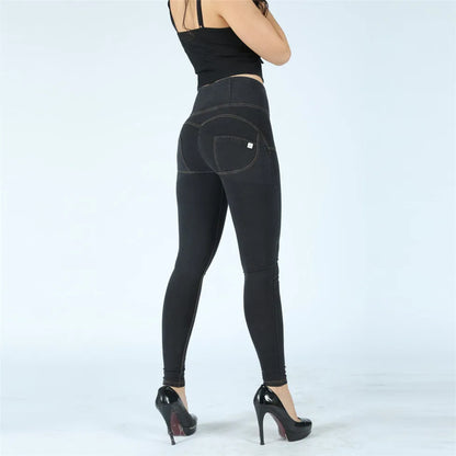 High Stretch Slim Fit Black Denim Jeans For Women