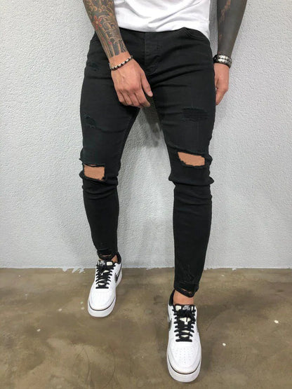 Men's Ripped Stretch Skinny Jeans - Various Colors