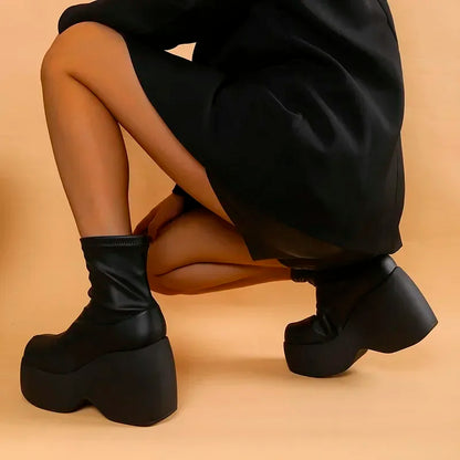 Chic Thick Sole Ankle Boots for Women