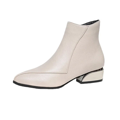 Womens Low-Heeled Ankle Boots-Various Colors