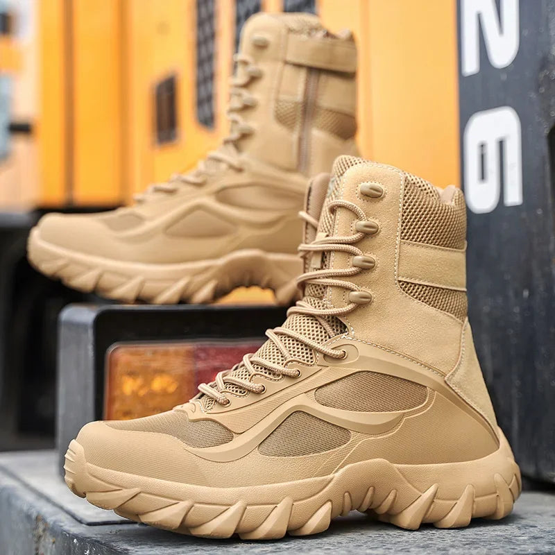 Lightweight Waterproof Tactical Boots for Men - Durable Non-Slip Outdoor Field Shoes