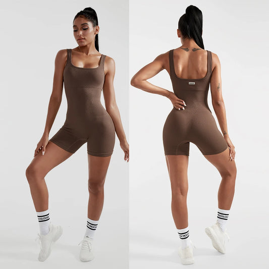 Seamless Soft One-Piece Women's Fitness Bodysuit - Various Colors