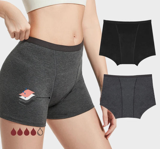 High-Waisted Cotton Menstrual Panties for Heavy Flow - Women's Period Underwear