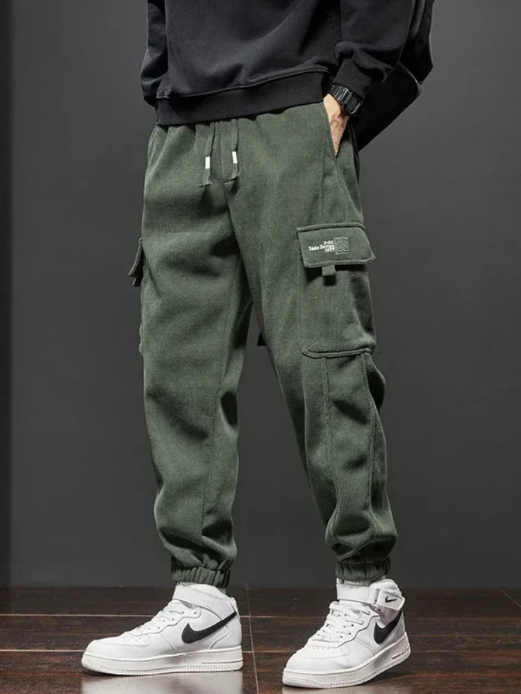 Men's Straight-Leg Joggers with Elastic Waist and Side Pockets