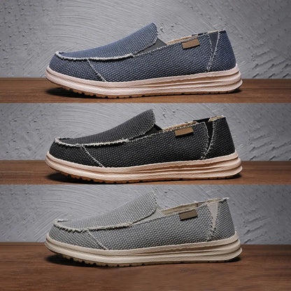 Men's Breathable Denim Canvas Slip-On Sneakers