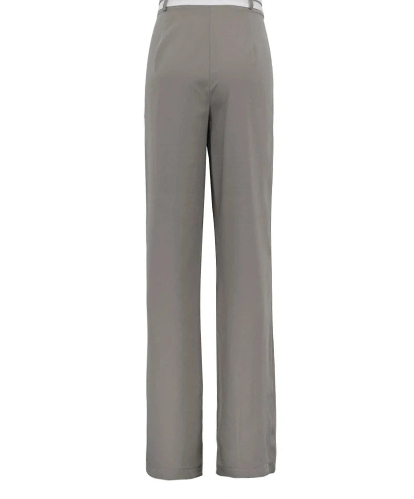 High-Waisted Loose Gray Trousers for Women - Various Colors