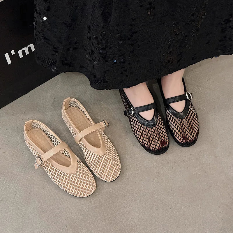 Mesh Design Flats for Women