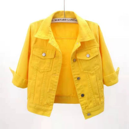 Womens Slim Fit Denim Jacket With Pockets - Various Colors