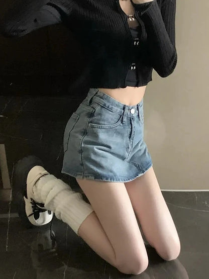 High-Waisted Women's Slim Fit Denim Mini Skirt