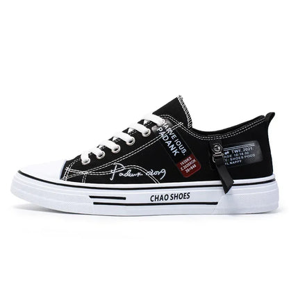 Men's Graffiti-Print Canvas Lace-Up Sneakers