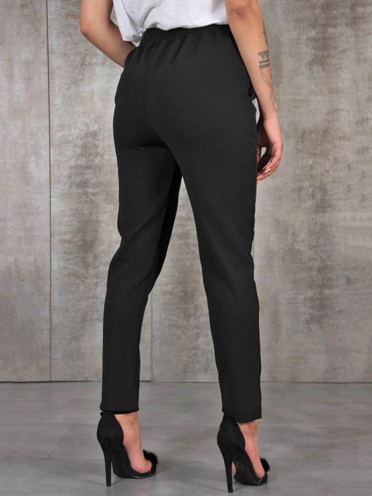 Women’s High-Waist Slim Chiffon Pants - Various Colors