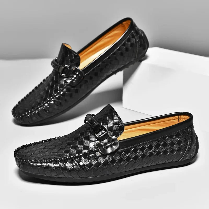 Men's Stylish Faux Leather Slip-On Shoes