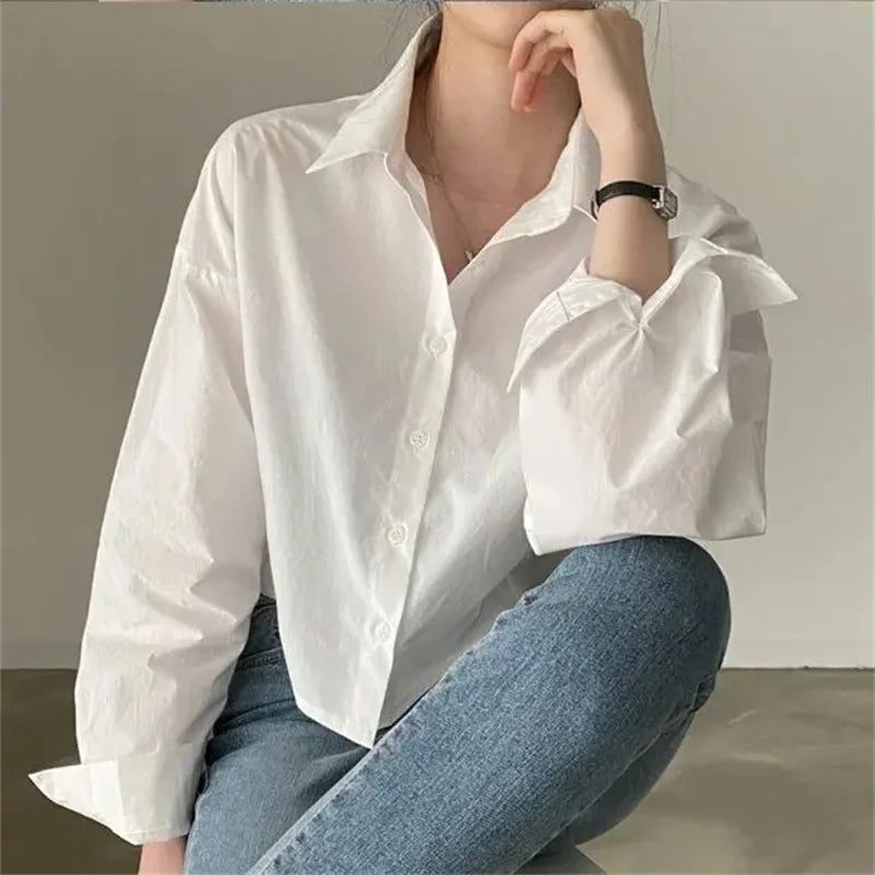 Women’s Long Sleeve Button-Up Split Shirt