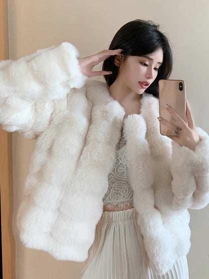 Women's Plus Size Faux Fur Coat - Various Colors