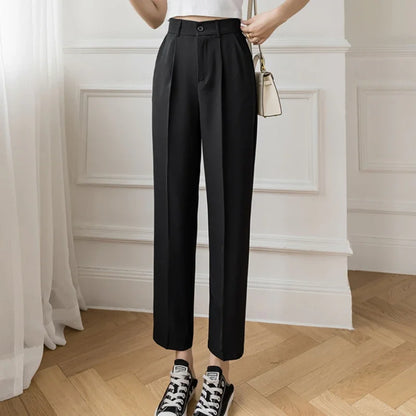 Casual Women's High Waist Harem Pants - Thin Nine-Point Trousers